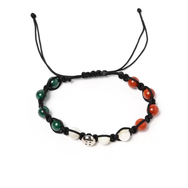 Barbarulo Napoli Armband „Italian Love" Mit Farbigen Steinen Und Knopf Aus Sterlingsilber* Manschettenknöpfe Und Schmuck