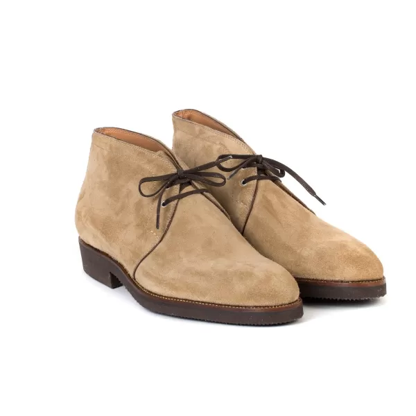 Saint Crispin's Bootee „New Chukka" Aus Sandfarbenem Kudu-Antilope Rauhleder - Reine H* Mto