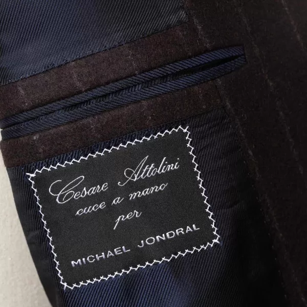 Cesare Attolini Brauner Anzug „Chalk Stripe" Aus Englischer Wolle Fox Heritage Flannel* Anzugjacke