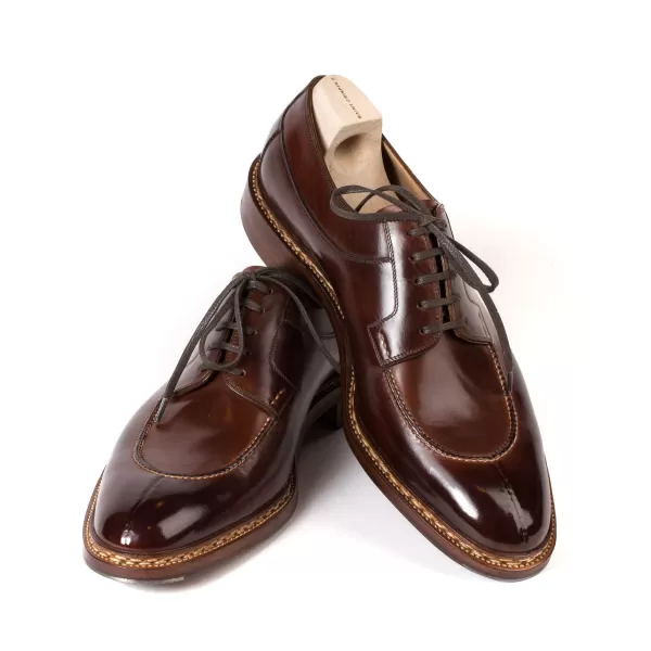 Saint Crispin's Derby „Norvegian Split Toe" Aus Braunem Kalbsleder Handkoloriert* Mto