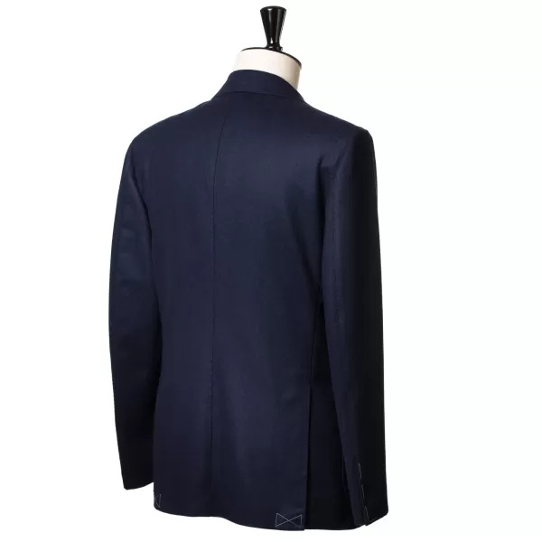 Cesare Attolini Dunkelblauer Blazer „Club Oro" Aus Wollflanell Von Fox Brother'S* Anzugjacke