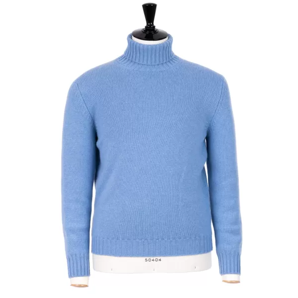 Fedeli Exklusiv Bei Michael Jondral: Azure Blue Scottish 4-Ply Cashmere Turtl* Strickwaren