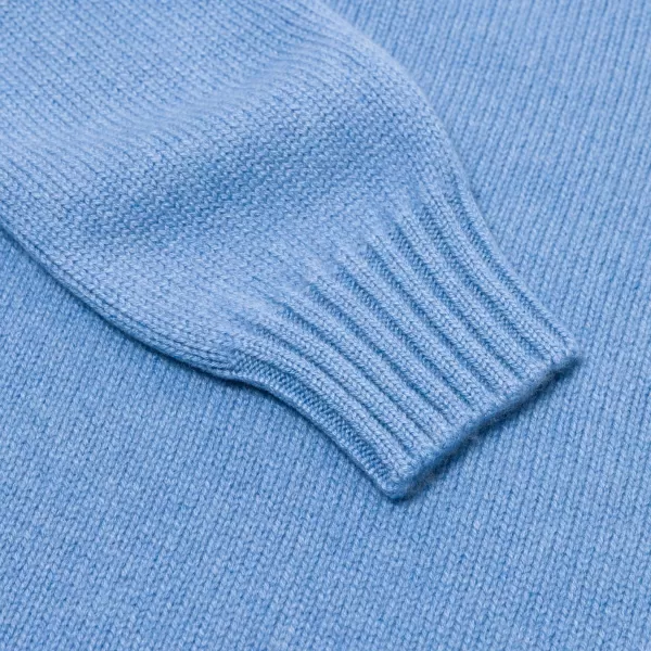 Fedeli Exklusiv Bei Michael Jondral: Azure Blue Scottish 4-Ply Cashmere Turtl* Strickwaren