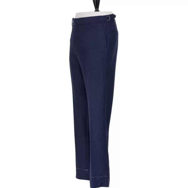 Rota Sartorial Exklusiv Bei Michael Jondral: Blau Karierte Flanellhose „Galles" In P* Hose