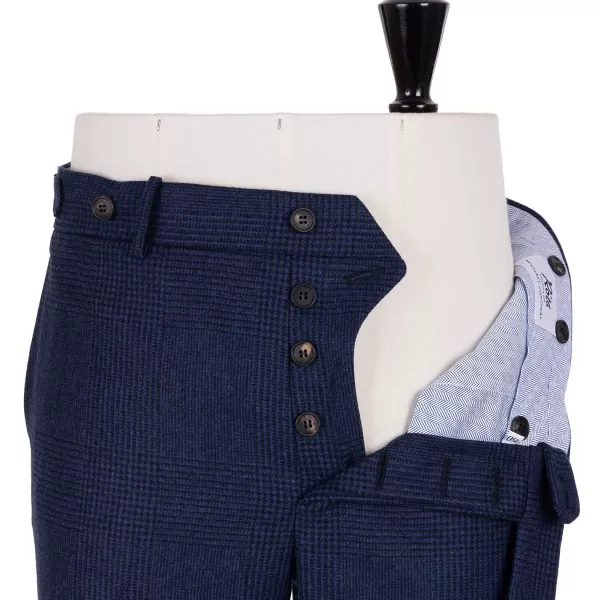 Rota Sartorial Exklusiv Bei Michael Jondral: Blau Karierte Flanellhose „Galles" In P* Hose