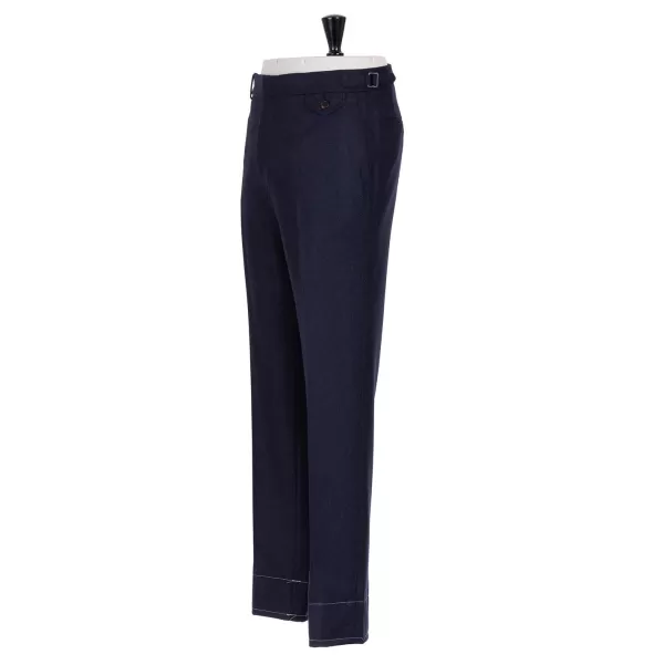 Rota Sartorial Exklusiv Bei Michael Jondral: Blaue Flanellhose Aus Reiner Wolle Rota Sart* Hose