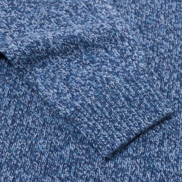 Fedeli Exklusiv Bei Michael Jondral: Denim Blue Scottish 3-Ply Mouline Cashme* Strickwaren