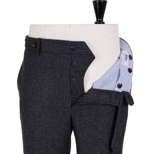 Rota Sartorial Exklusiv Bei Michael Jondral: Grau Karierte Flanellhose „Galles" In Pur* Hose