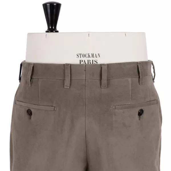 Rota Sartorial Exklusiv Bei Michael Jondral: Khakigrune Hose Aus Englischer Baumwolle M* Hose