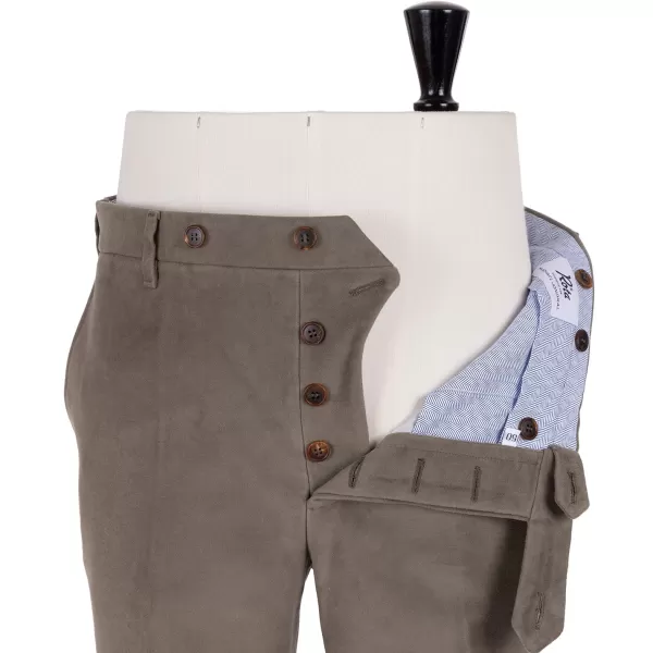 Rota Sartorial Exklusiv Bei Michael Jondral: Khakigrune Hose Aus Englischer Baumwolle M* Hose