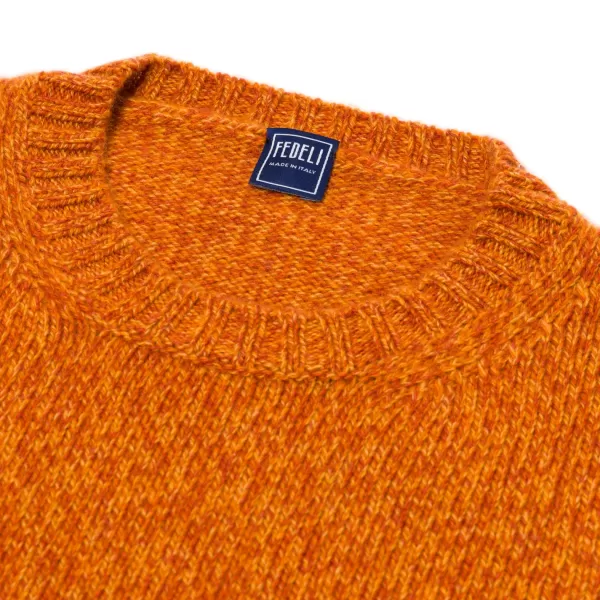 Fedeli Exklusiv Bei Michael Jondral: Orange Scottish 3-Ply Mouline Cashmere S* Strickwaren