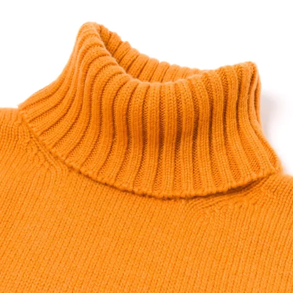 Fedeli Exklusiv Bei Michael Jondral: Orangefarbener Schottischer 4-Lagiger Kaschmir-Turtlenec* Strickwaren