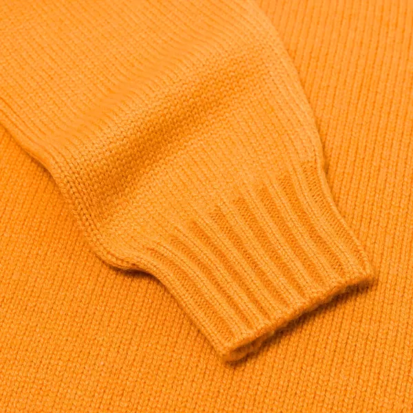 Fedeli Exklusiv Bei Michael Jondral: Orangefarbener Schottischer 4-Lagiger Kaschmir-Turtlenec* Strickwaren