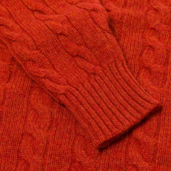 William Lockie Exklusiv Bei Mj: Pullover „Crew Cable-Rib" Aus Reiner Geelong-Lammwolle 3-Lagig* Strickwaren