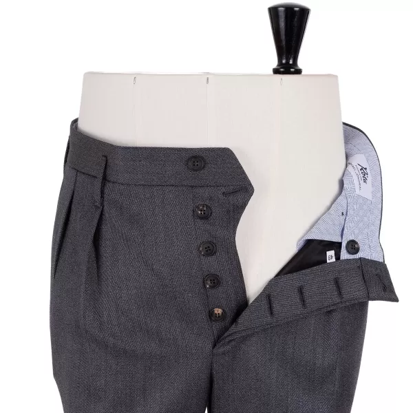 Rota Sartorial Exklusiv Fur Michael Jondral: Graue Hose „Hollywood" Mit Zwei Pleas* Hose