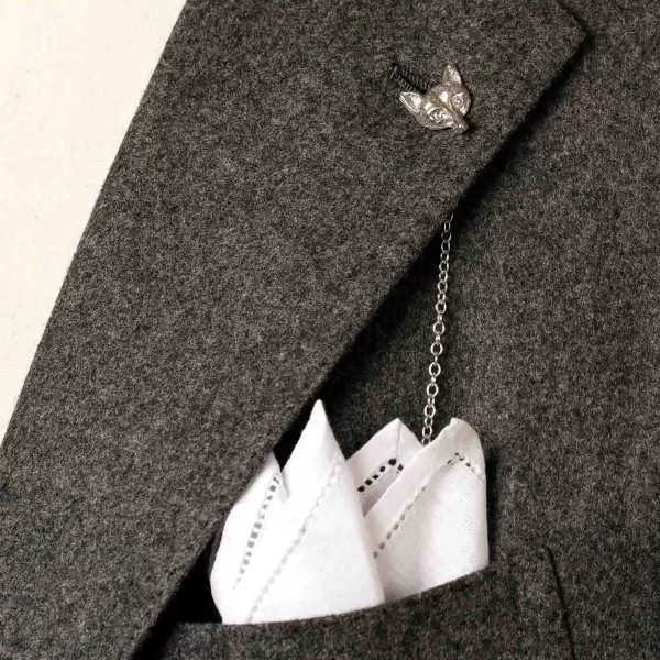 Fox Brothers Exklusiv Fur Michael Jondral: „Lapel Chain" „The Fox" Aus Sterlingsilber* Manschettenknöpfe Und Schmuck