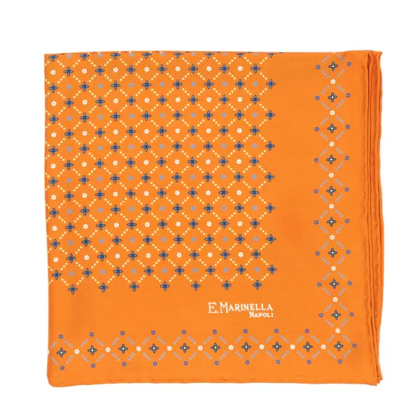 E. Marinella Gemusterte Pochette Aus Reiner Englischer Seide Handgerollt* Taschentücher