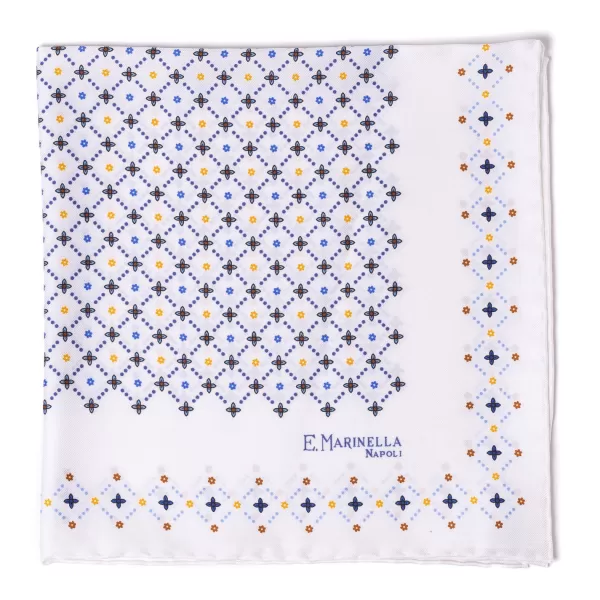 E. Marinella Gemusterte Pochette Aus Reiner Englischer Seide Handgerollt* Taschentücher