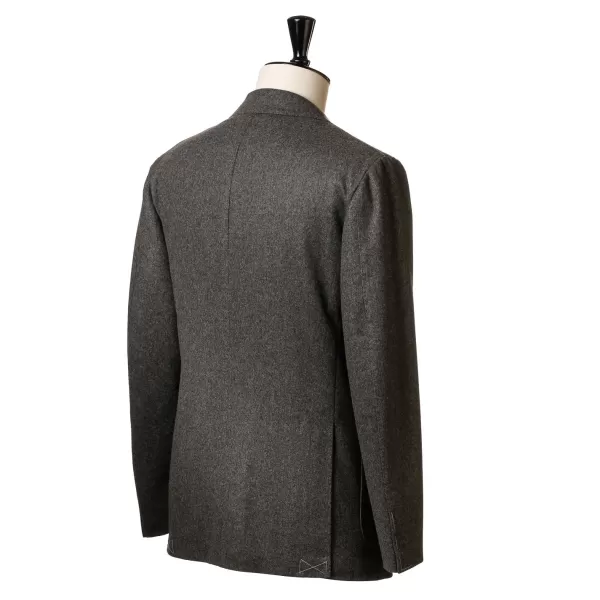 Cesare Attolini Grauer Anzug „Flanella Pipi" Aus Englischer Wolle Von Fox Brother'S Pure* Anzugjacke