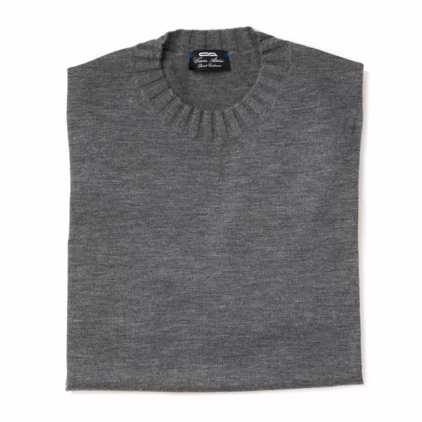 Cesare Attolini Grauer Pullover „Duvet" Aus Reinem Kaschmir* Strickwaren