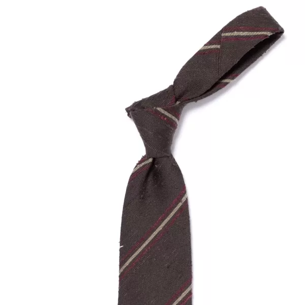Cesare Attolini Historisches Archiv: Krawatte „Shantung Stripe" Aus Reiner Seide Handgerollt* Krawatten