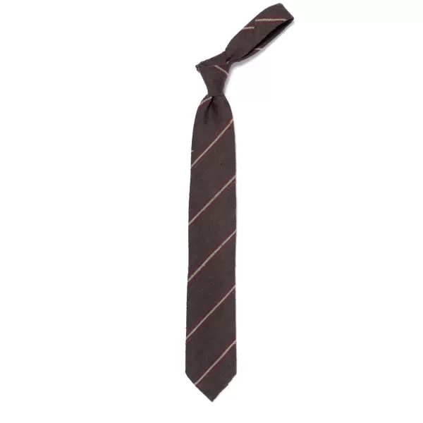 Cesare Attolini Historisches Archiv: Krawatte „Shantung Stripe" Aus Reiner Seide Handgerollt* Krawatten