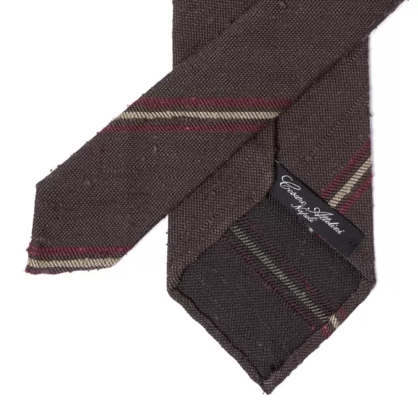 Cesare Attolini Historisches Archiv: Krawatte „Shantung Stripe" Aus Reiner Seide Handgerollt* Krawatten