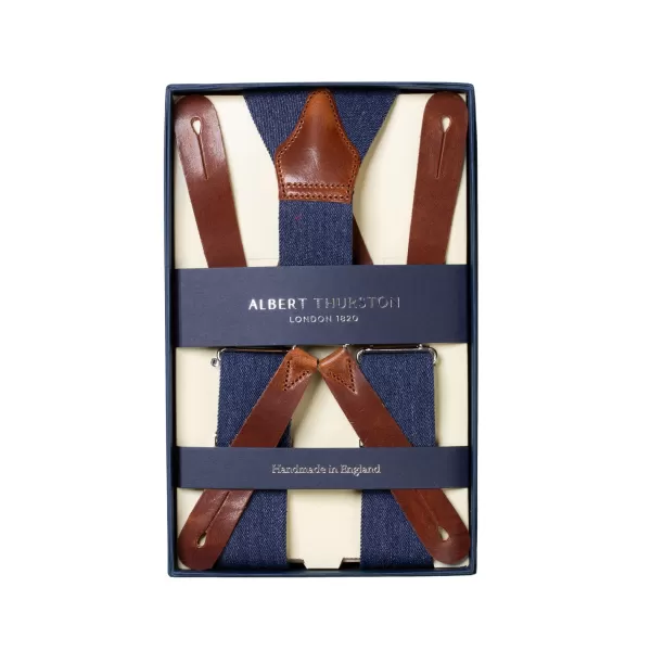 Albert Thurston Jeansblaue Hosentrager „Gangs Of New York" Zum Knopfen* Zahnspange