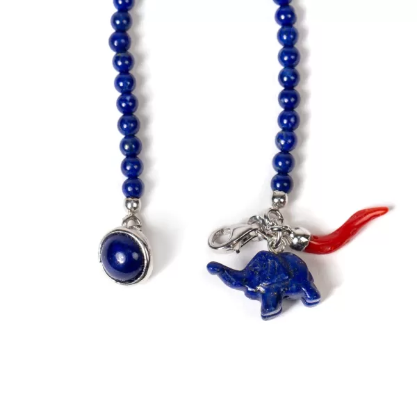 Barbarulo Napoli Knopfloch-Halskette „Stile Galante" Aus Lapislazuli Reine Handarbeit* Manschettenknöpfe Und Schmuck