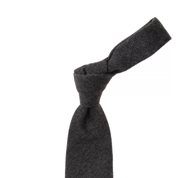 Cesare Attolini Limited Edition: Dunkelgrau Melangierte Krawatte Aus Reiner Wolle - Ha* Krawatten