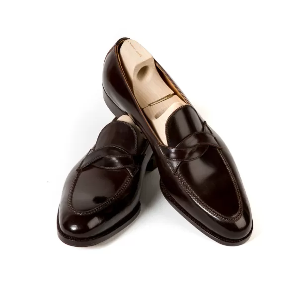 Saint Crispin's Limitierte Auflage: Loafer „Curved Strap" Aus Original Horween Shell Cordovan* Mto