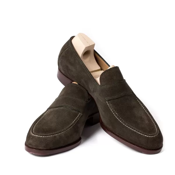 Saint Crispin's Loafer „Classic" Aus Fangofarbenem Wildleder Reine Handarbeit* S