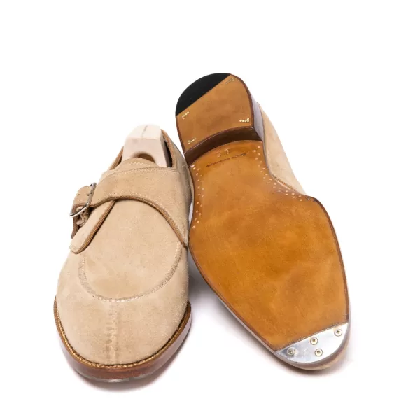 Saint Crispin's Monch „Split Toe Apron" Aus Sandfarbenem Wildleder Reine Handarbeit* Mto
