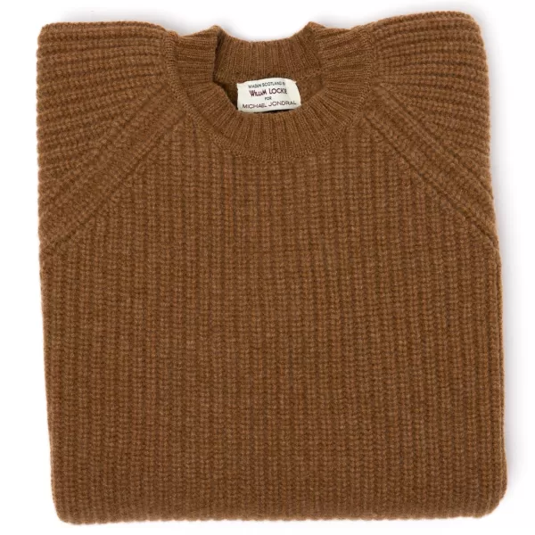 William Lockie Nougatbrauner Pullover „Joss Earl" Aus Reiner Lammwolle 8* Strickwaren
