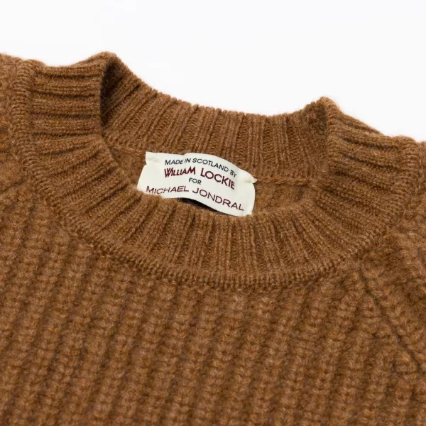 William Lockie Nougatbrauner Pullover „Joss Earl" Aus Reiner Lammwolle 8* Strickwaren