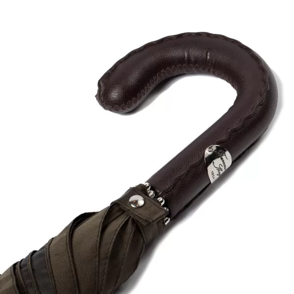 Maglia Olive-Colored Sporty Umbrella With Hand-Sewn Leather Handle* Regenschirme
