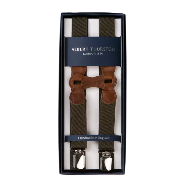 Albert Thurston Olivgrune Elastische Hosentrager „Infinity" Mit Clips* Zahnspange