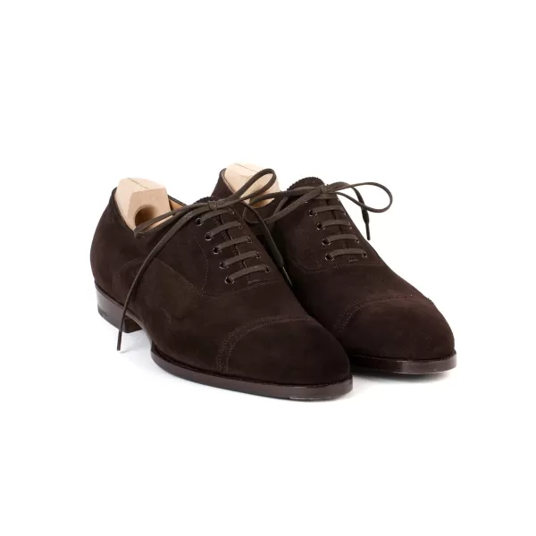 Saint Crispin's Oxford "Straight Tip" Aus Dunkelbraunem Wildleder - Reine Handarbeit* S