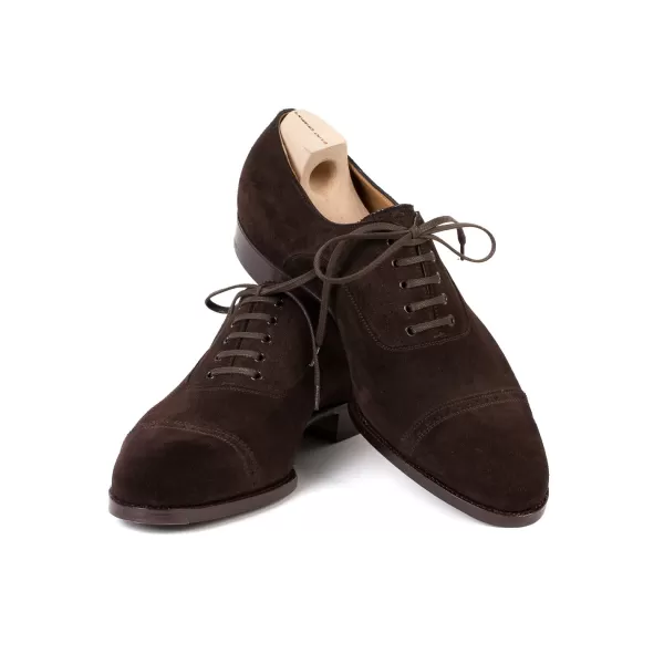Saint Crispin's Oxford "Straight Tip" Aus Dunkelbraunem Wildleder - Reine Handarbeit* S