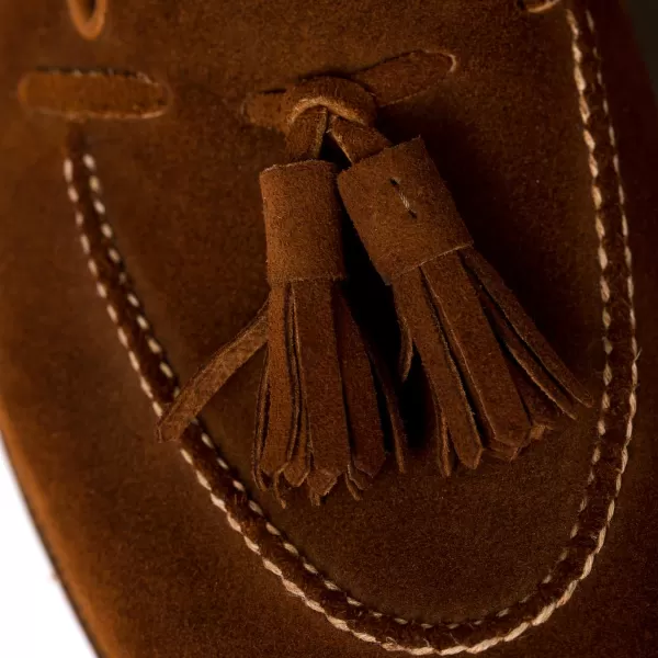 Saint Crispin's Quasten-Loafer „Short Vamp" Aus Cognacfarbenem Wildleder Reine Handarbeit* Mto