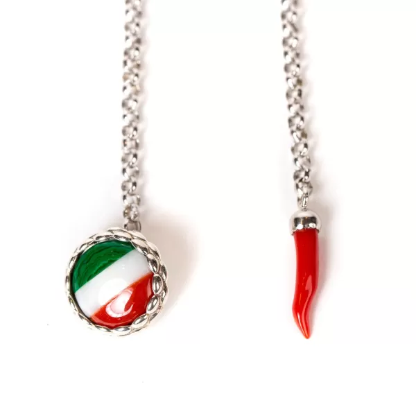 Barbarulo Napoli Reverskette „Le Royal Italy" Aus Sterlingsilber Handgefertigt* Manschettenknöpfe Und Schmuck