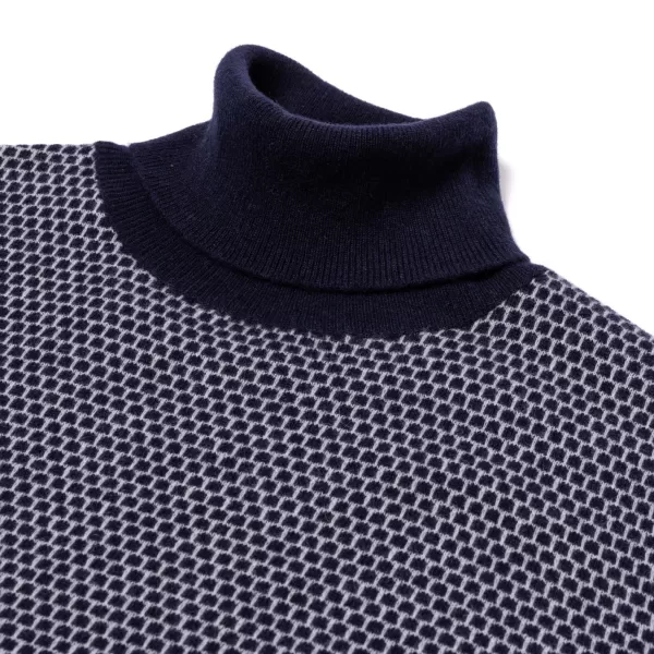 Brigatelli seit 1922 Rollkragenpullover Aus Merinowolle Und Kaschmir Mit Quadratischem Jacquard 1-Lagig, Ca* Strickwaren