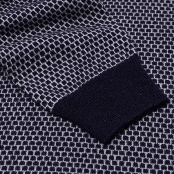 Brigatelli seit 1922 Rollkragenpullover Aus Merinowolle Und Kaschmir Mit Quadratischem Jacquard 1-Lagig, Ca* Strickwaren