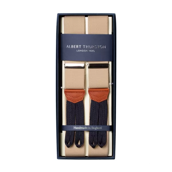 Albert Thurston Sandfarbene Elastische Hosentrager Zum Knopfen* Zahnspange