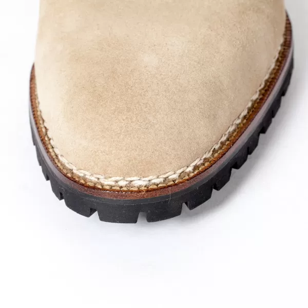 Saint Crispin's Sandfarbenes „Saddle" Oxford-Wildleder Mit Braunem Sattel Aus Kalbsleder „Russian Calf"* Mto