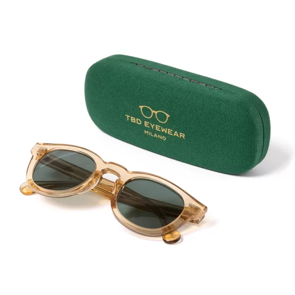 TBD BRILLEN Sonnenbrille „Donegal Champagne" Mit Grunen Glasern Handgefertigt* Sonnenbrille
