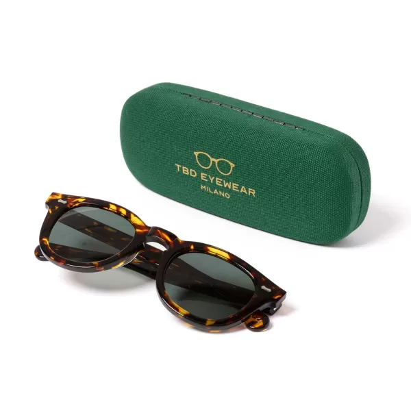 TBD BRILLEN Sonnenbrille „Donegal Havana" Mit Grunen Glasern Handgefertigt* Sonnenbrille