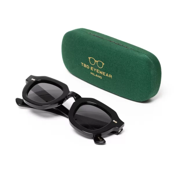 TBD BRILLEN Sonnenbrille "Juta Black" Mit Grauen Glasern - Handarbeit* Sonnenbrille