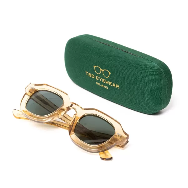 TBD BRILLEN Sonnenbrille "Juta Champagne" Mit Grunen Glasern - Handarbeit* Sonnenbrille