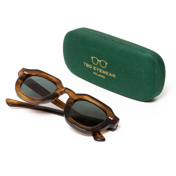 TBD BRILLEN Sonnenbrille "Juta Earth" Mit Grunen Glasern - Handarbeit* Sonnenbrille